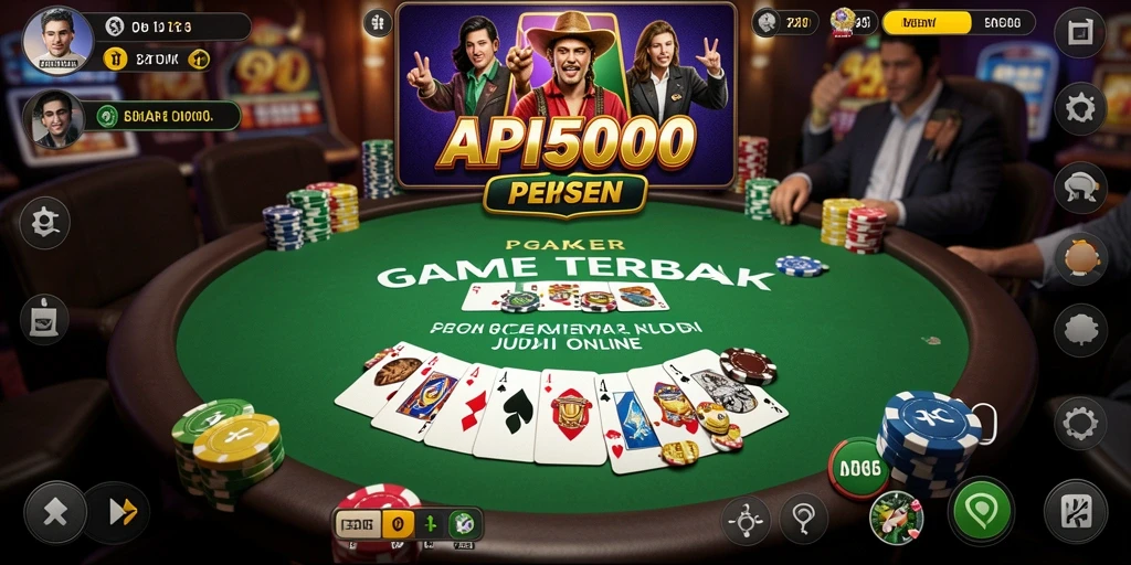 Tampilan gameplay menegangkan dalam aplikasi Poker API5000.