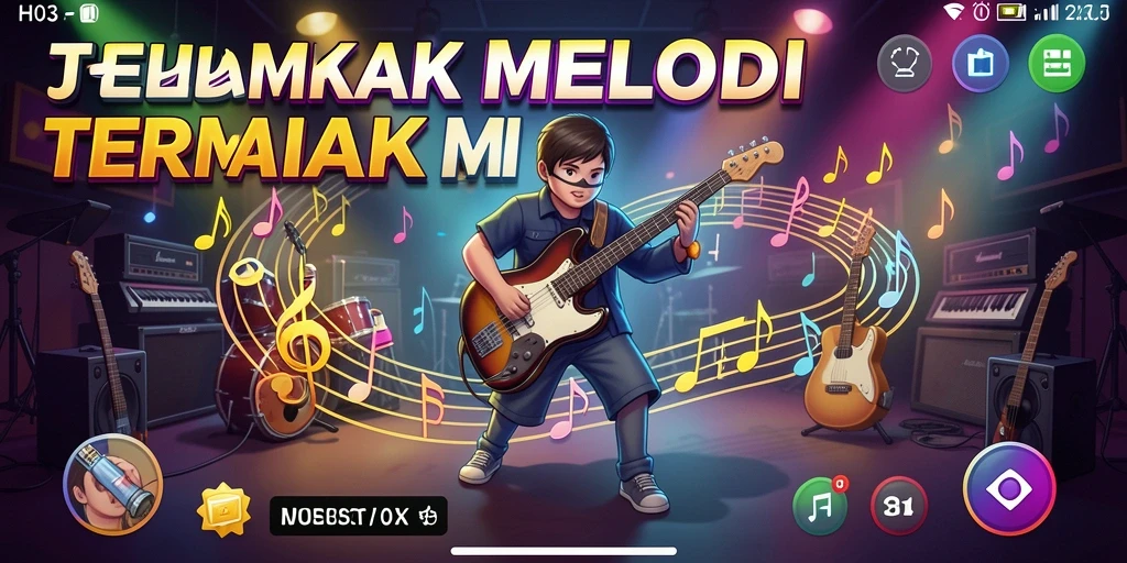 Tampilan gameplay H03 dengan antarmuka musik yang menawan.