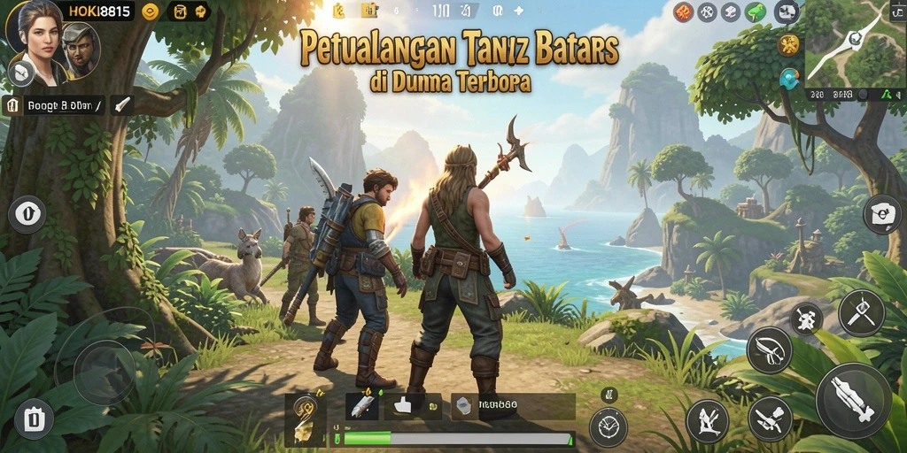 Tangkapan layar HOKI8815 menampilkan petualangan epik di dunia terbuka.