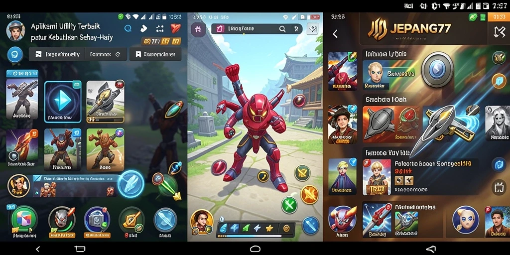 Screenshot utama aplikasi JEPANG77 menampilkan antarmuka pengguna yang bersih.