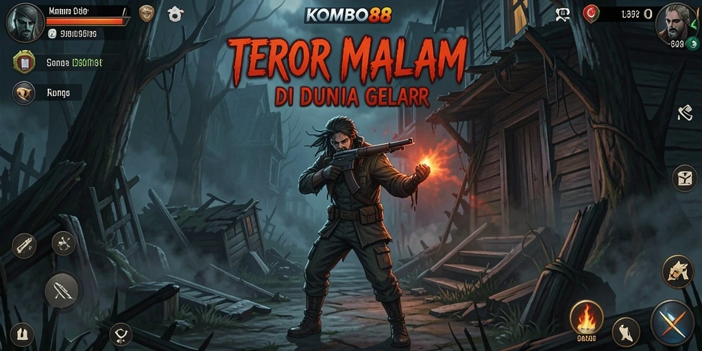 Tampilan gameplay mencekam di KOMBO88 dengan efek visual menakutkan.