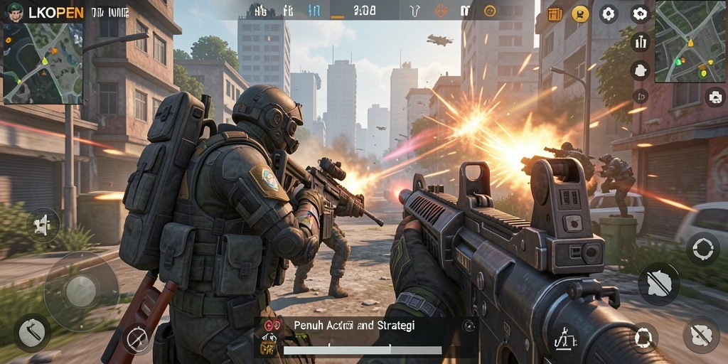 Tampilan action-packed dari gameplay LKOPEN yang memukau.