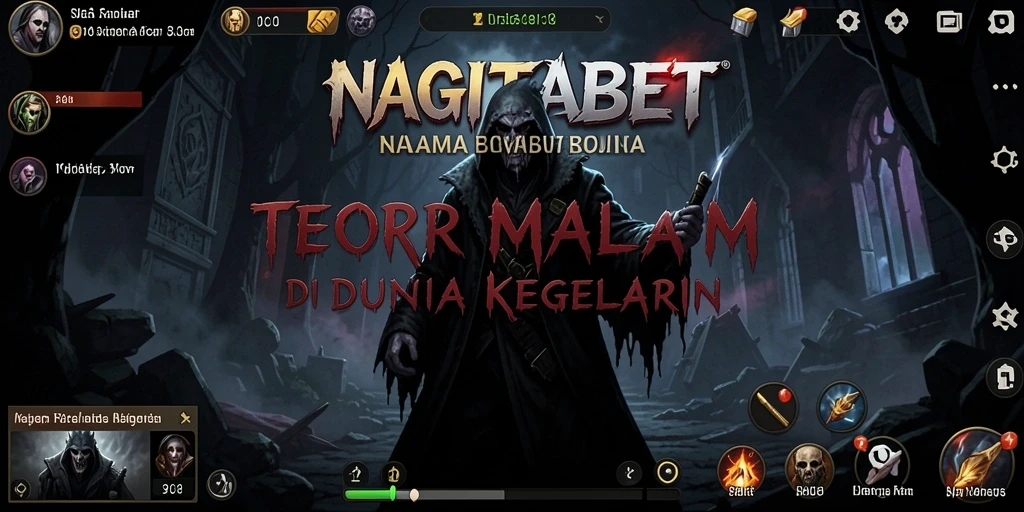 Screenshot gameplay <strong>NAGITABET</strong> menampilkan suasana mencekam dan makhluk menyeramkan.