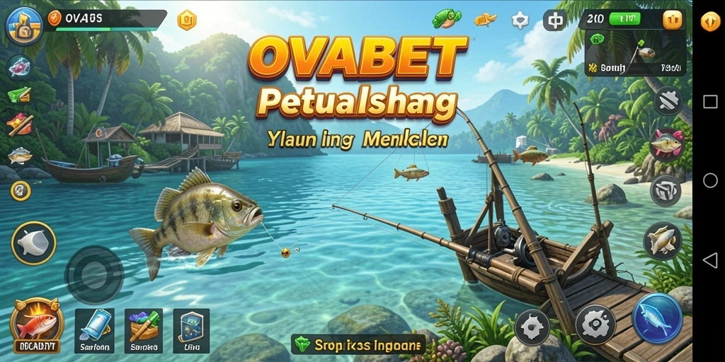 Tampilan gameplay seru dari OVABET dengan berbagai ikan menarik.