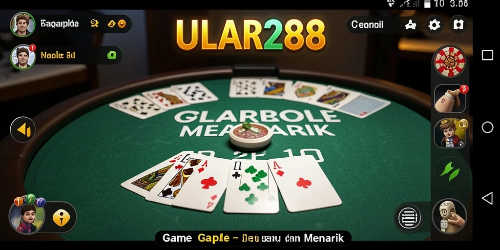 Screenshot utama ULAR288 menunjukkan gameplay seru dalam permainan Gaple.