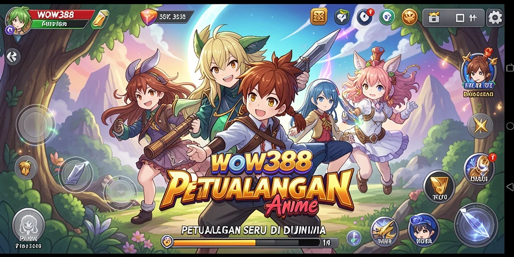 Screenshot gameplay WOW388 menampilkan karakter Anime yang beraksi.