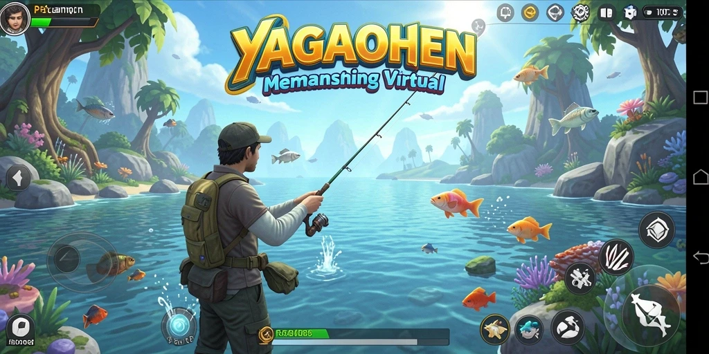 Screenshot gameplay YAGAOHEN menampilkan pengalaman memancing yang mendebarkan.